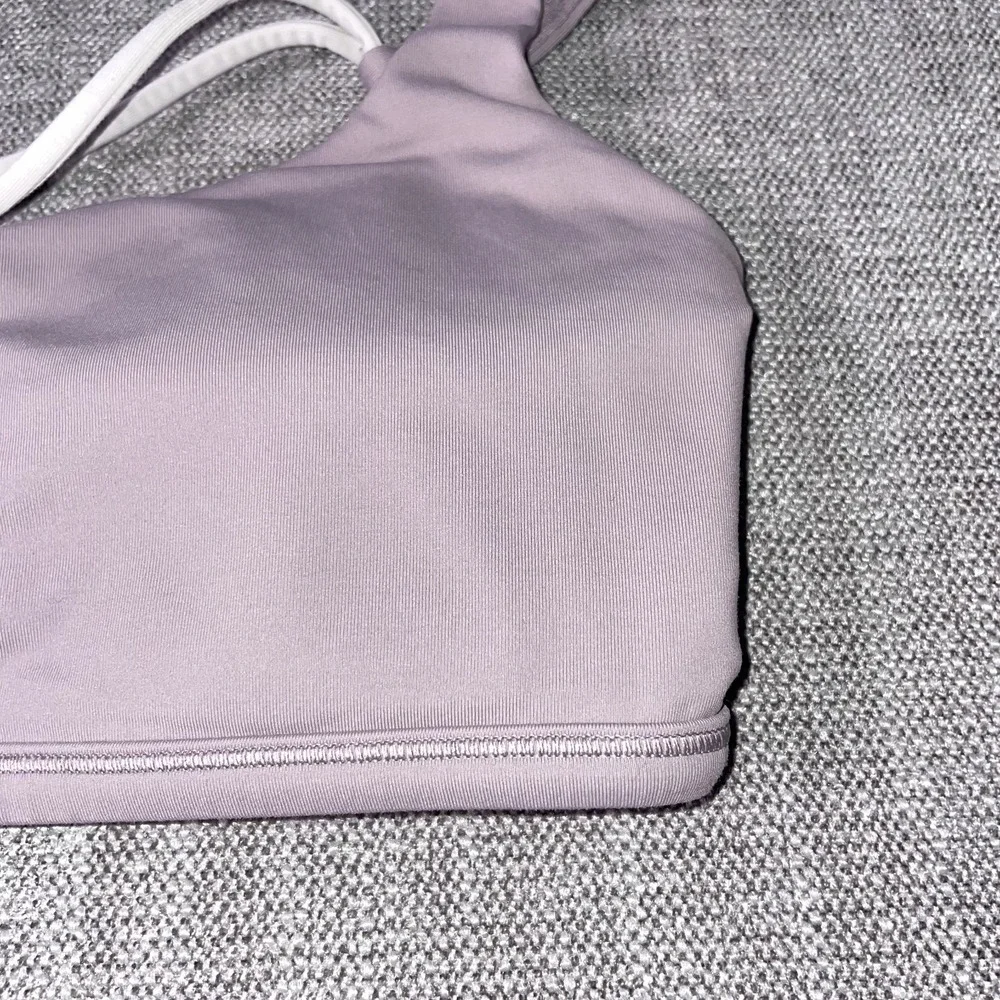 Lululemon Free To Be Sports Bra Womens 8 Purple Ribbed Yoga Crisscross Straps - Picture 2 of 8